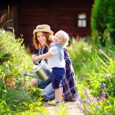 family-in-garden